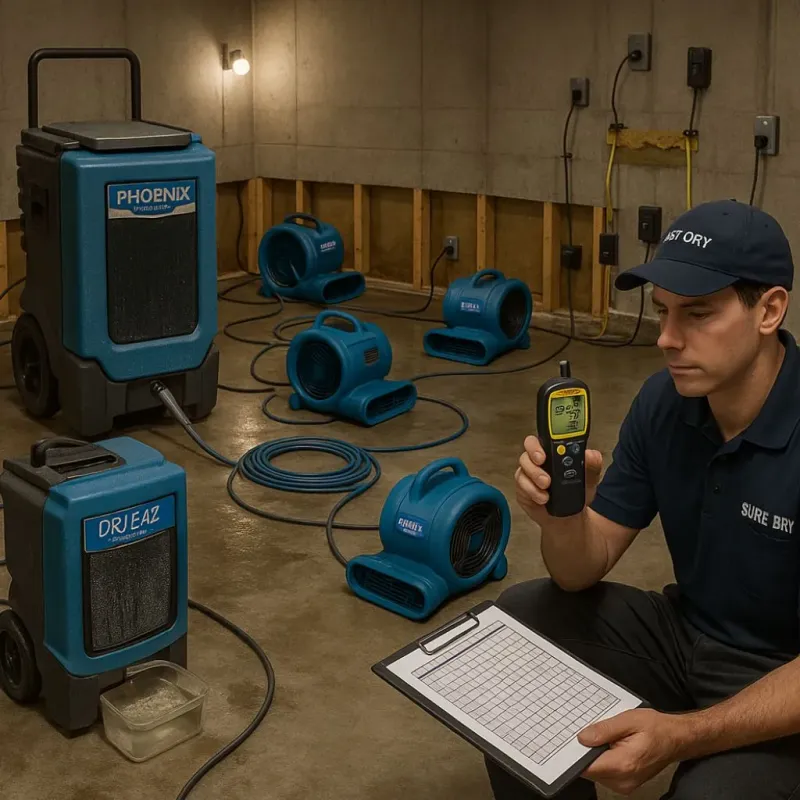 Structural Drying and Dehumidification process in Coamo, PR